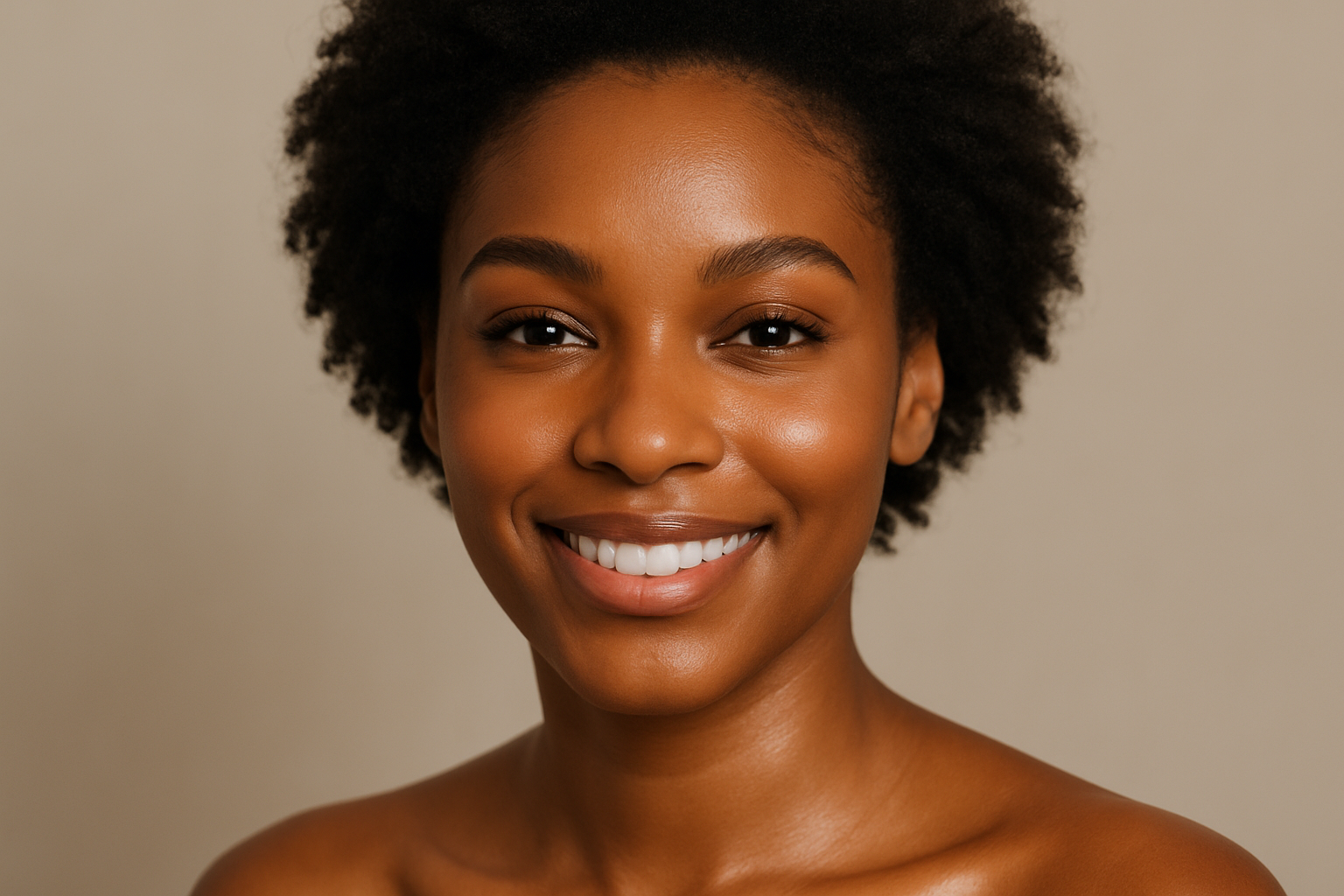 beautiful bown skin woman with good skin